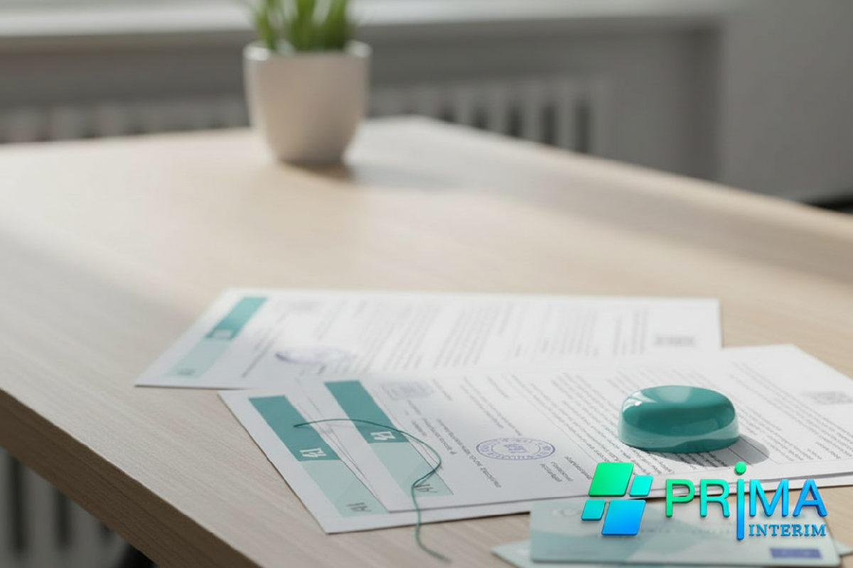 Documents administratifs essentiels pour les intérimaires roumains : formulaires A1 et cartes d'assurance.