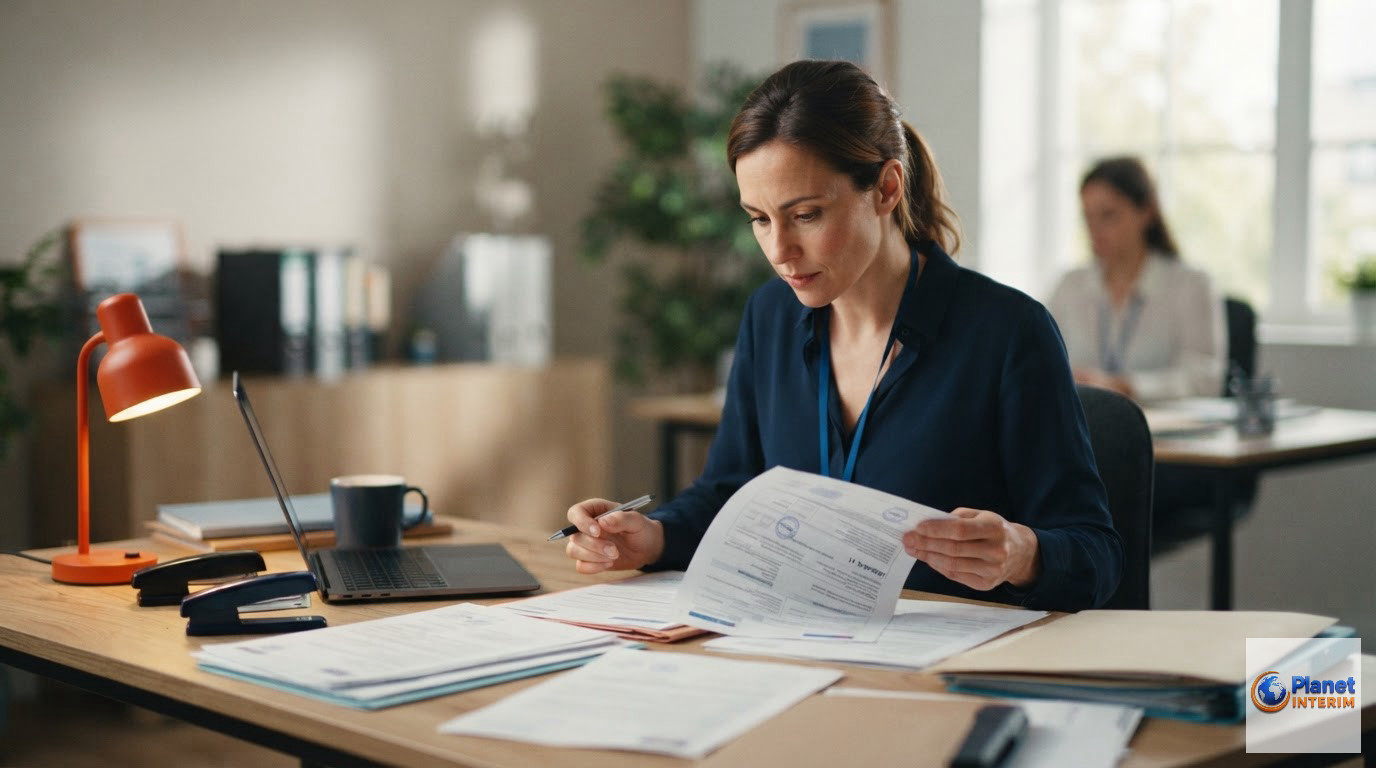 Bureau gérant des documents administratifs pour le détachement de travailleurs.