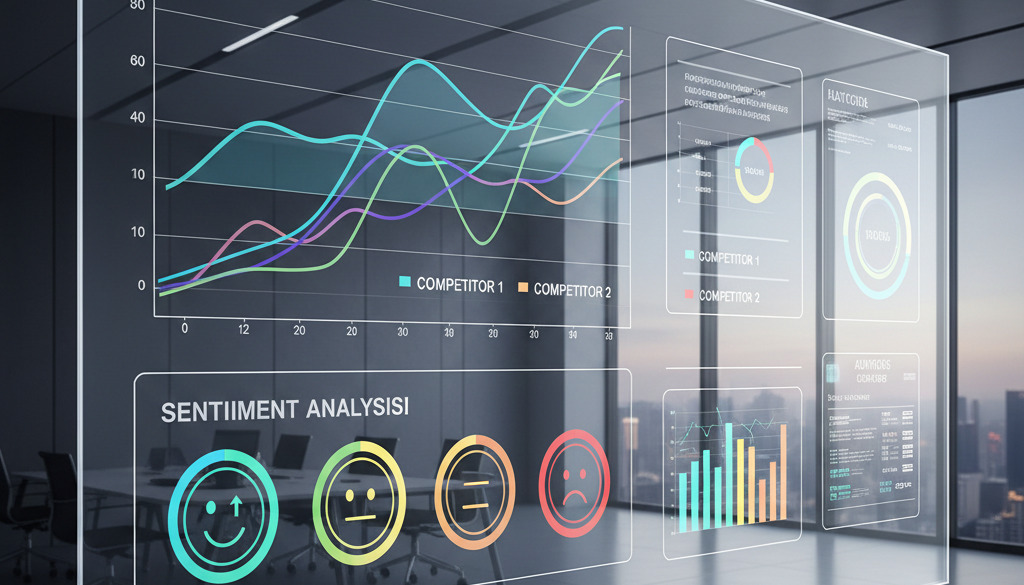 AI analyzes business SEO performance against competitors with sentiment analysis.