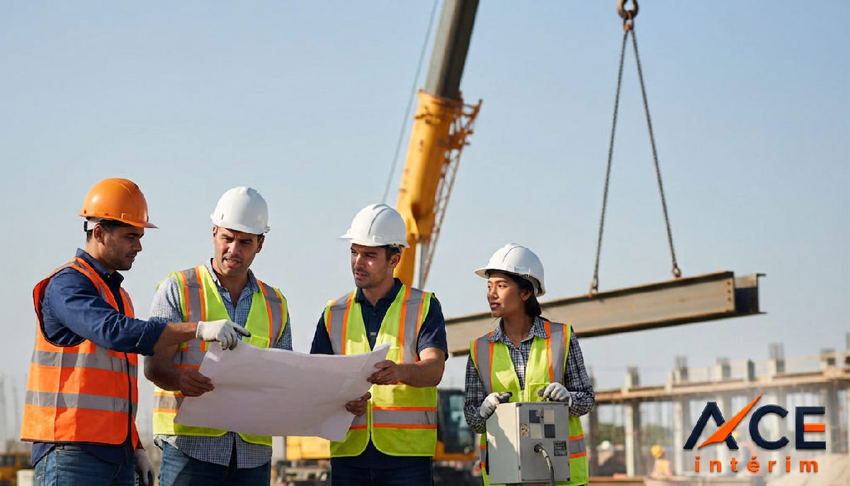 Chantier de construction : main-d'œuvre internationale et productivité.