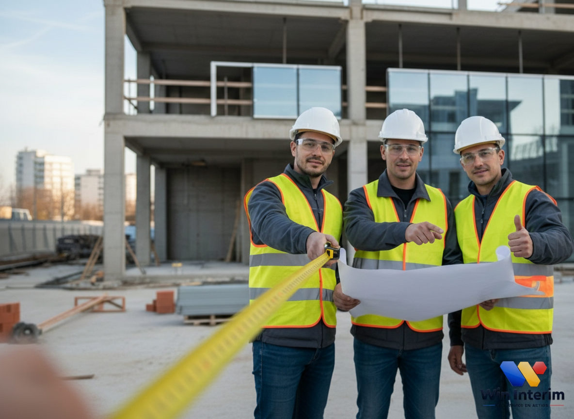 Ouvriers roumains qualifiés sur un chantier de construction en France.
