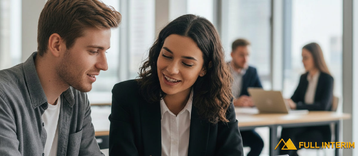 Un Français et un Roumain collaborent sur un projet professionnel.