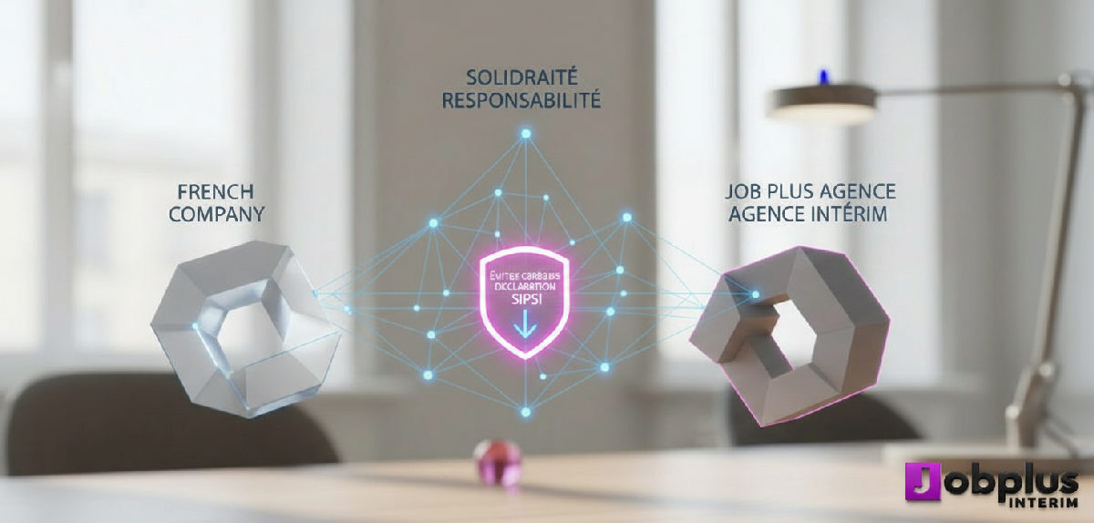 Schéma de responsabilité solidaire entreprise française et agence intérim.