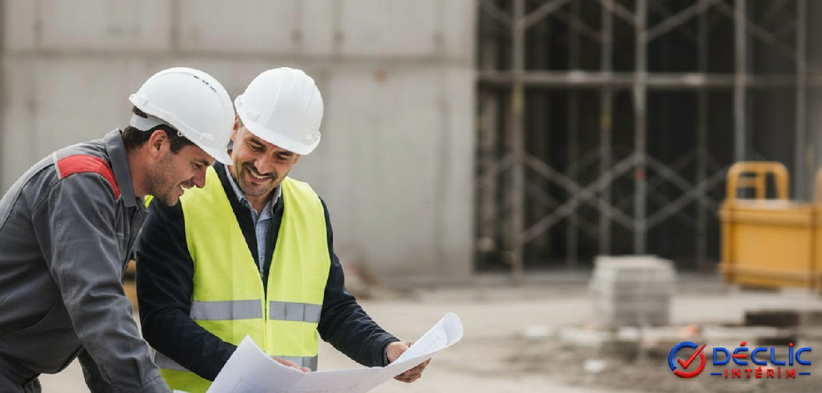 comment embaucher un salarié roumain en France - Un chef et un ouvrier discutent sur un chantier.