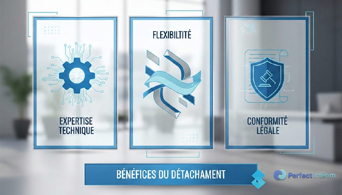 Infographie des bénéfices du détachement de travailleurs.