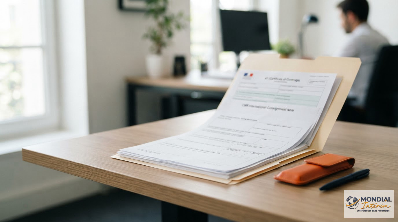 Dossier administratif comprenant le formulaire A1, la déclaration SIPSI et une CMR.