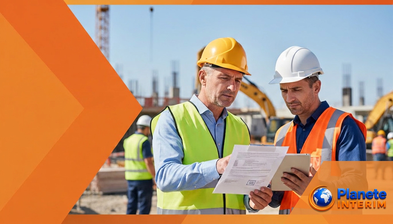 conformité détachement travailleurs européens - Inspecteur vérifiant la conformité des travailleurs détachés sur un chantier.