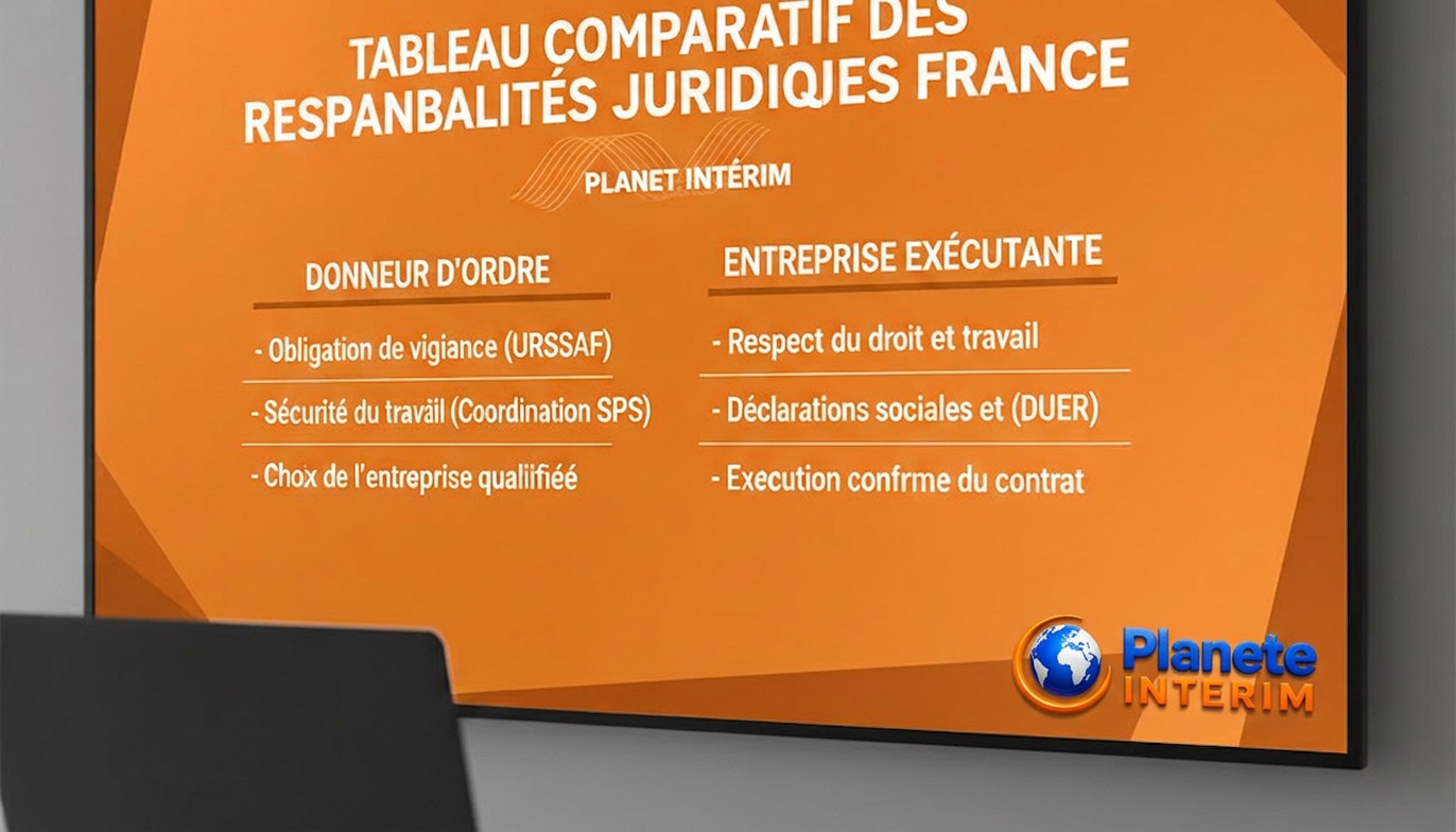 Tableau comparatif des responsabilités juridiques en France.