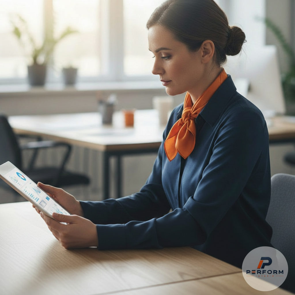 Recruteur examinant un dossier numérique sur une tablette.