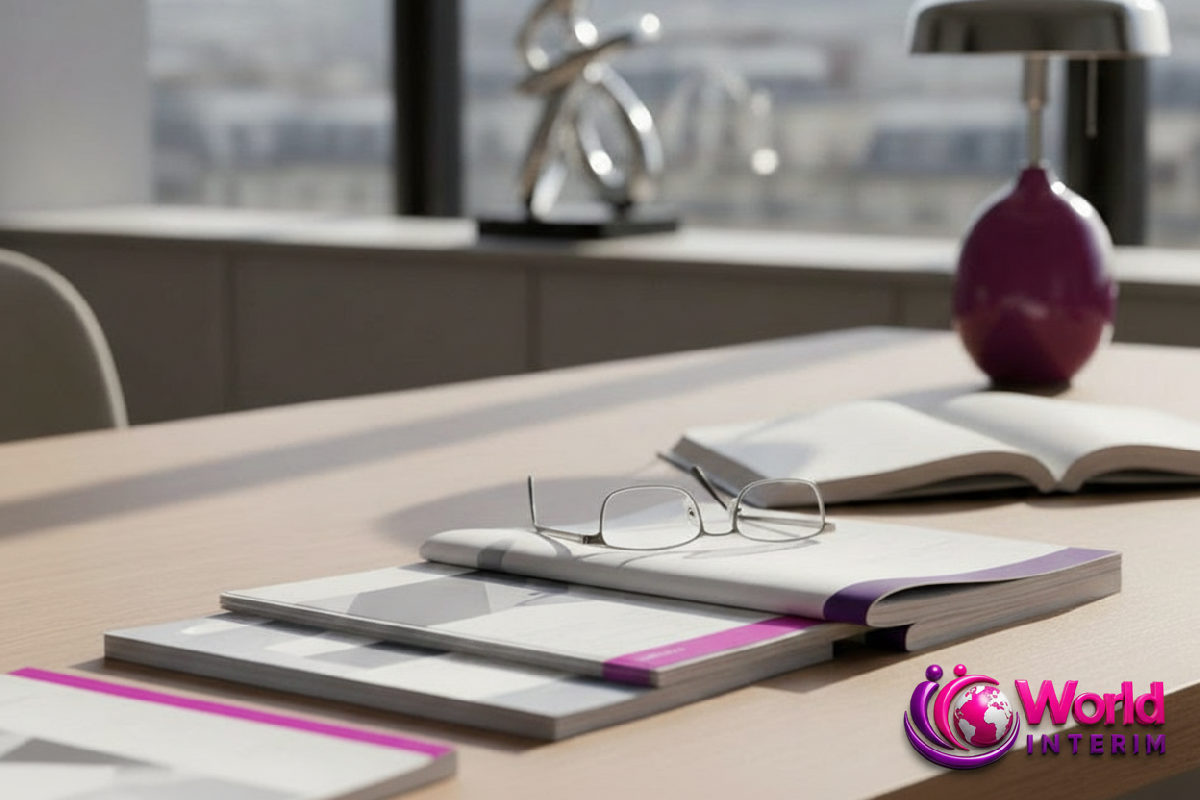 Bureau de comptabilité moderne, documents World Interim, conformité fiscale.