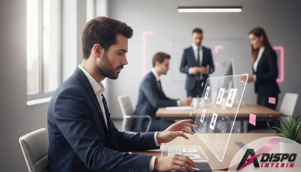 Consultant RH utilisant la technologie pour sélectionner des candidats.