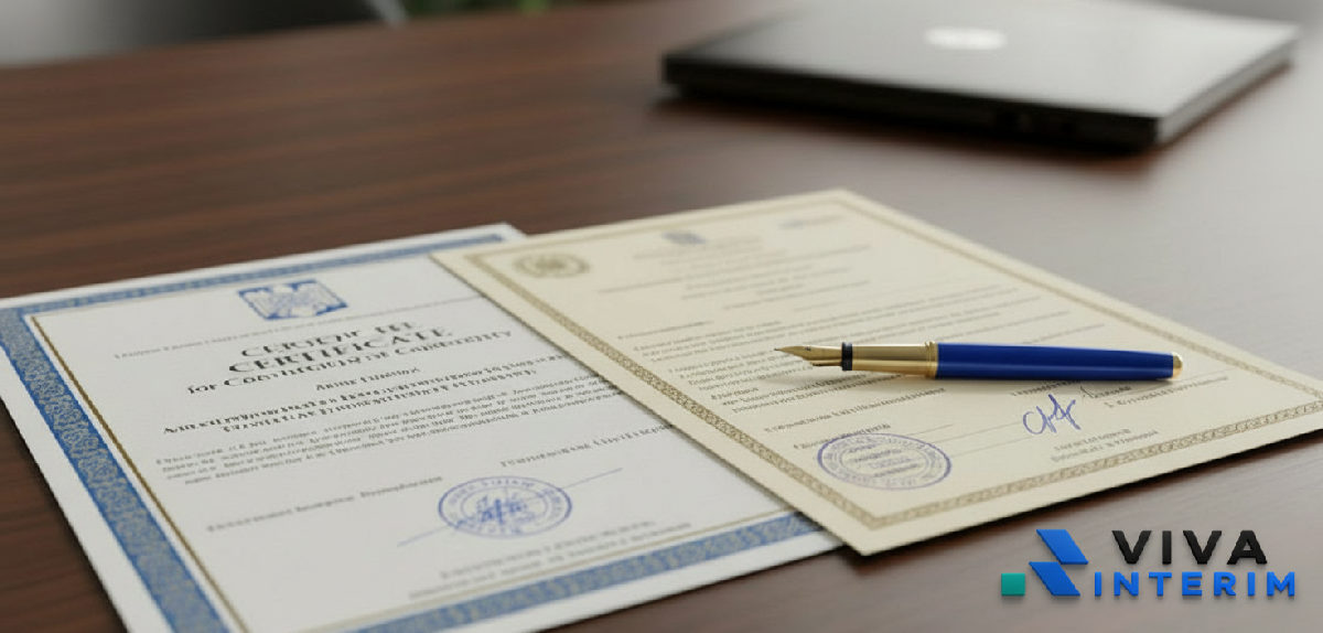 Documents juridiques roumains et certificat de conformité européenne.