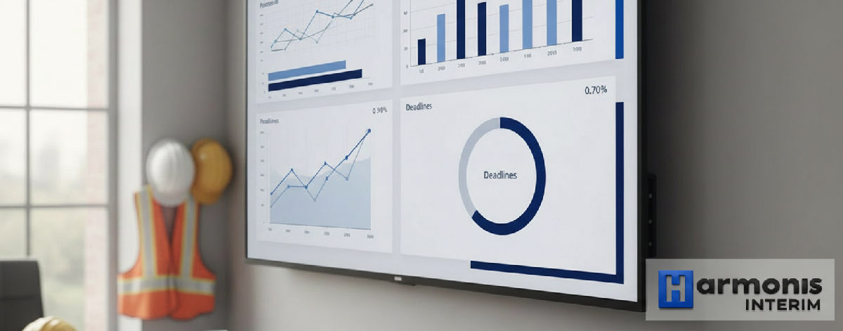 Tableau de bord numérique montrant la performance d'une équipe.