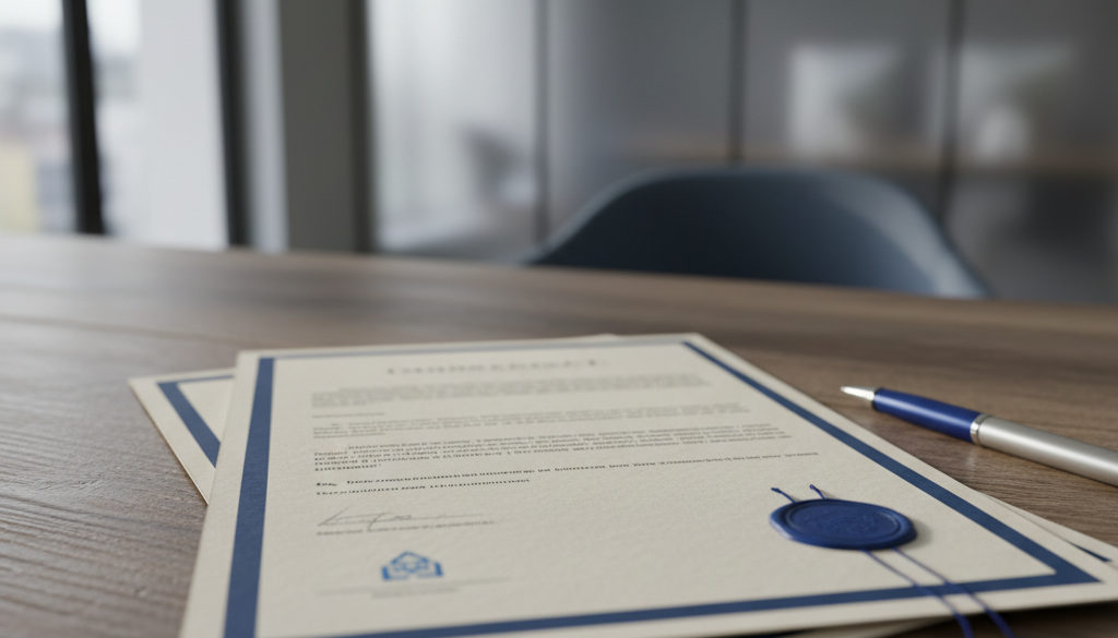 Documents de conformité et contrat d'intérim européen.