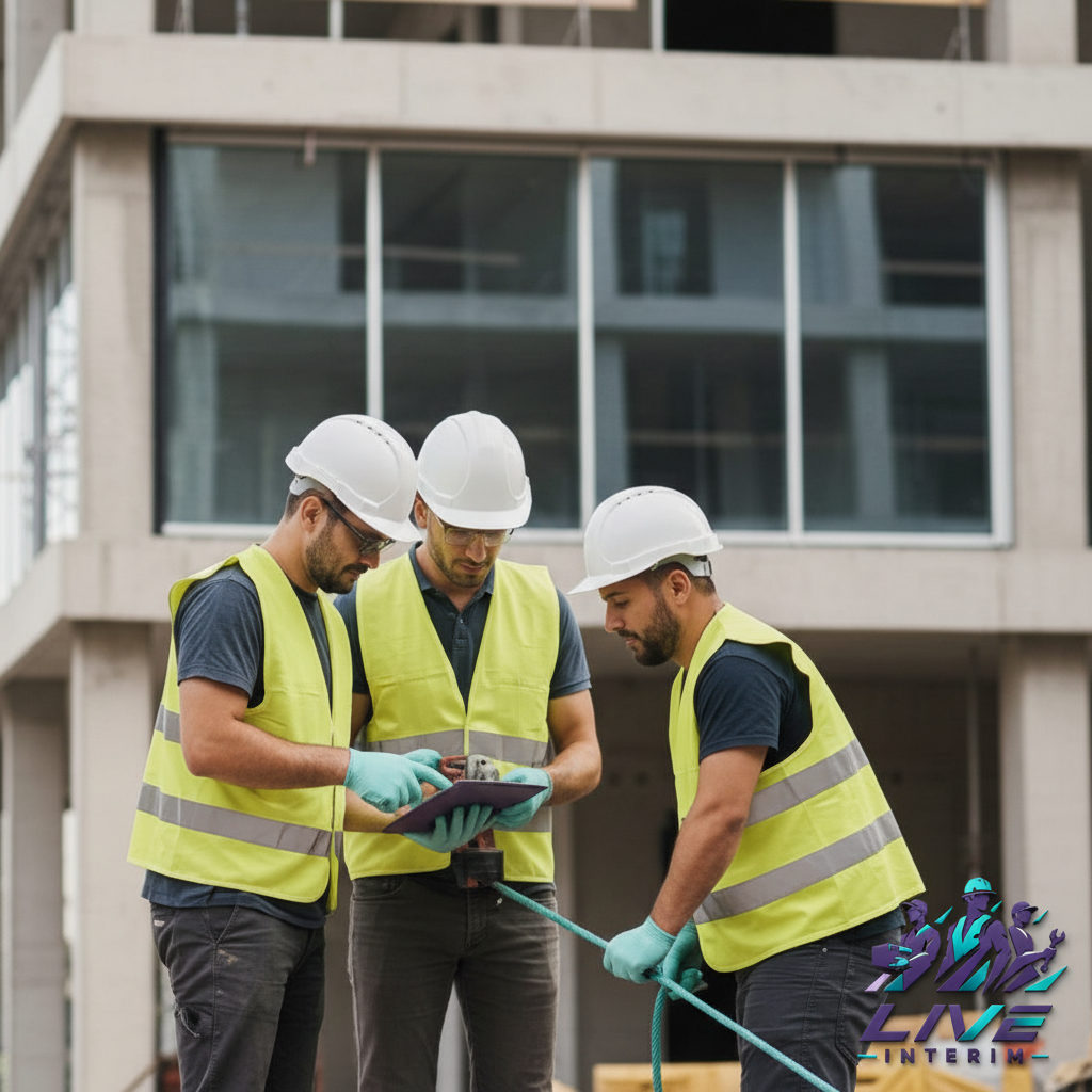 recrutement local travailleurs détachés roumains - Chantier de construction en France avec des ouvriers qualifiés.
