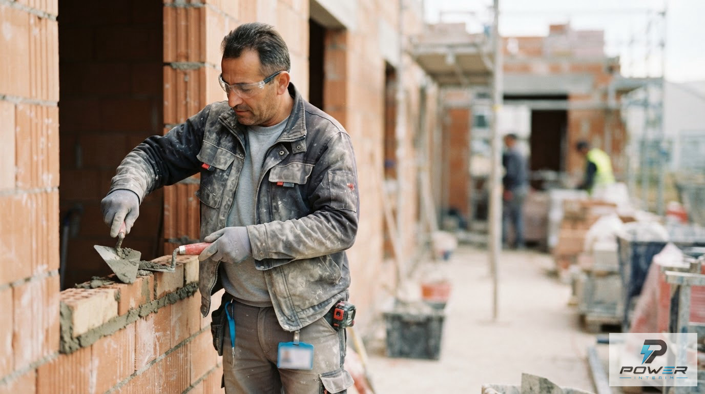 Un ouvrier qualifié examinant des plans sur un site en rénovation.