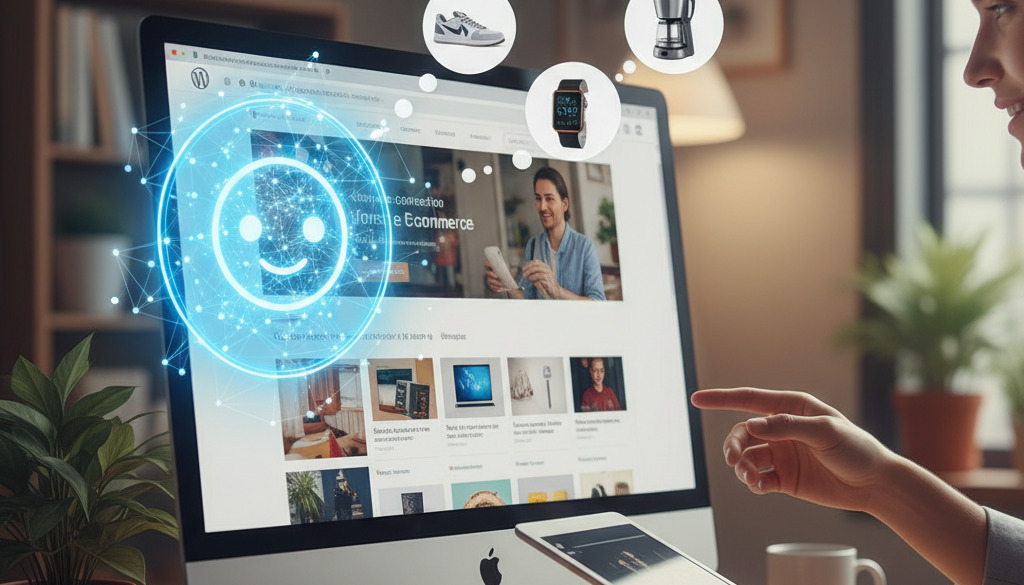 AI chatbot on a WordPress site recommending products to a user.