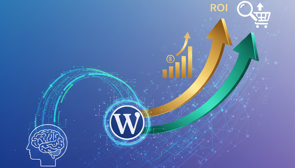 Infographic showing business growth after implementing WordPress AI tools.