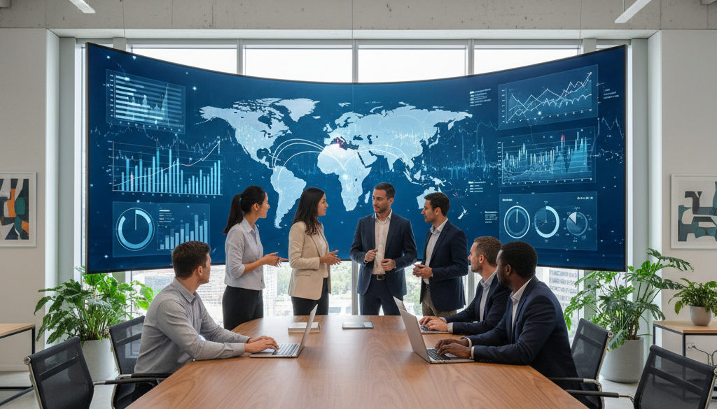recrutement profils qualifiés étrangers – Professionnels diversifiés collaborant dans un bureau moderne.