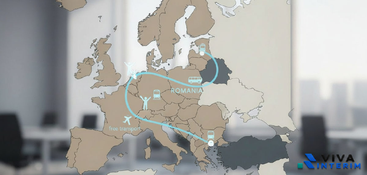 Carte de l'Europe : trajet Roumanie-France avec transport gratuit.