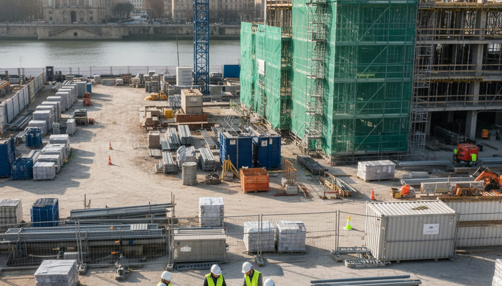 Chantier BTP organisé à Bordeaux avec Nexus Intérim.