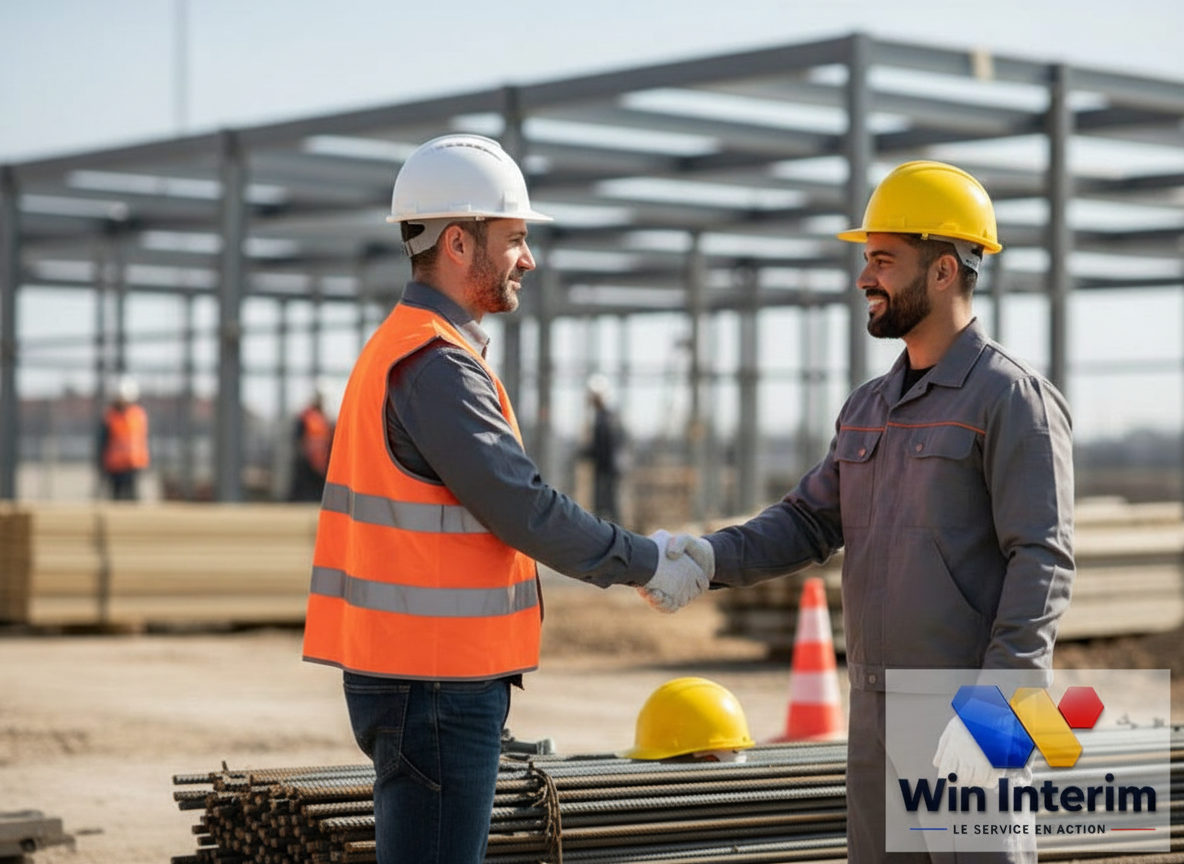 Main tendue : intégration réussie d'un intérimaire sur un chantier.