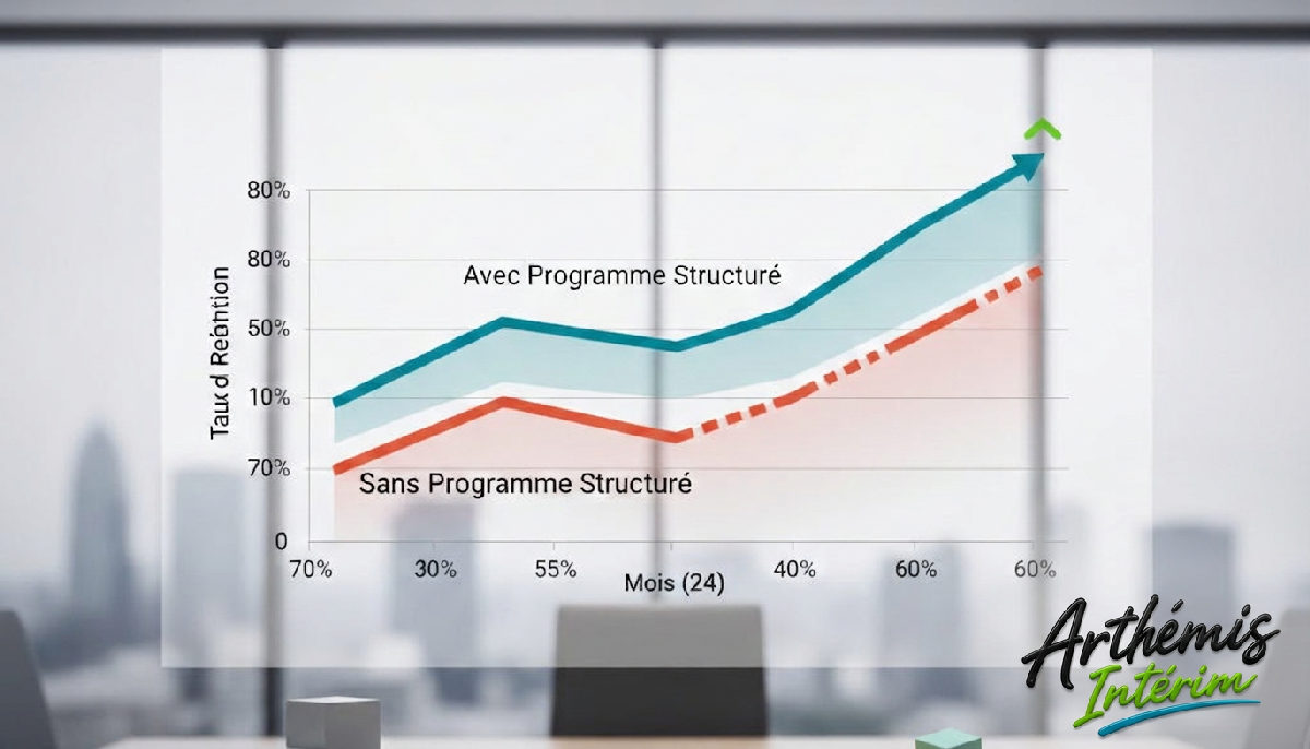 Graphique : impact de l'onboarding sur la rétention des employés internationaux.