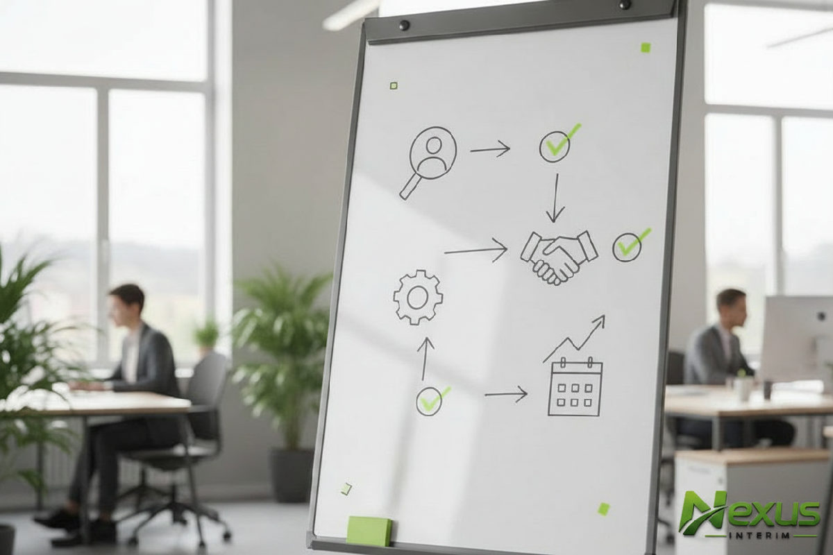 Tableau blanc de recrutement pour l'optimisation des processus.