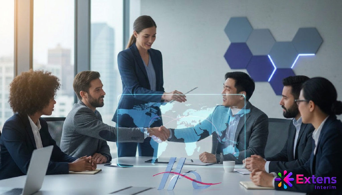 Symbolisme du recrutement international pour pallier la pénurie de main-d'œuvre.