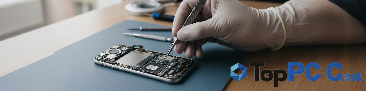 Precízna výmena komponentu v smartfóne technikou.