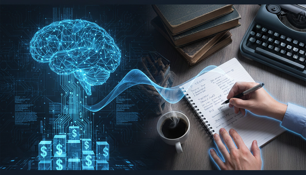 Comparison of AI content generation tools and human writer costs.