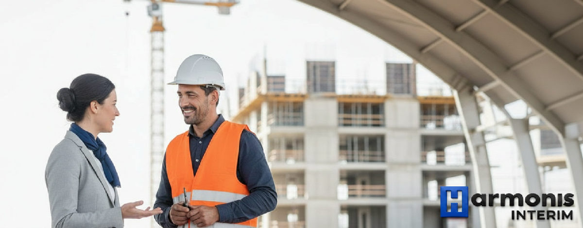 Recruteur expliquant le détachement à un chef de chantier.