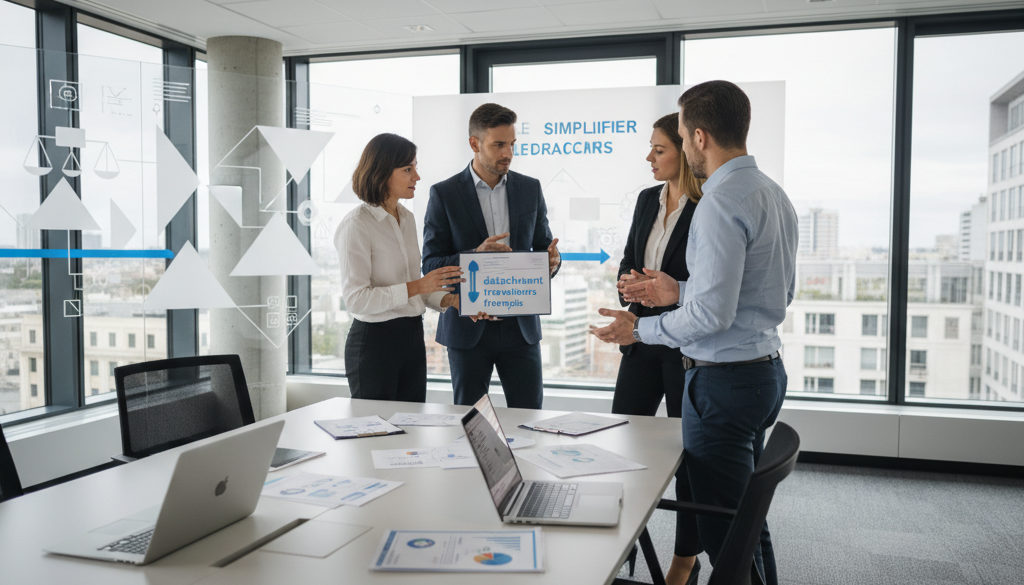 simplifier détachement travailleurs français - Professionnels examinant la conformité pour le détachement de travailleurs français.