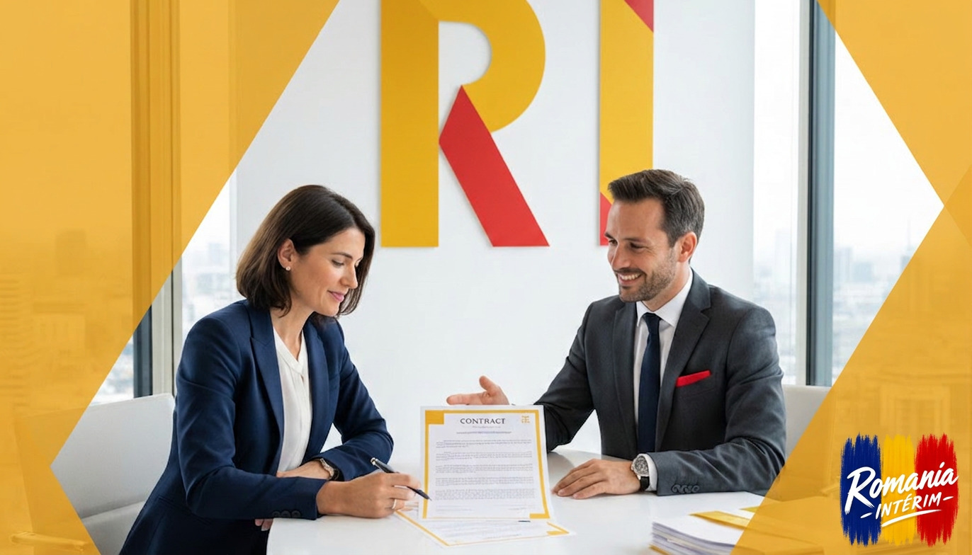 DRH français signant un contrat avec une agence de recrutement internationale.