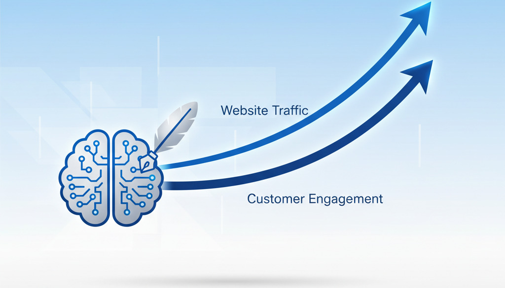 AI blog posts boost website traffic and customer engagement.