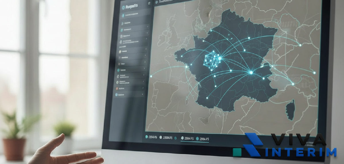 Tableau de bord logistique: trajets Roumanie-France, gestion transport intérimaires.
