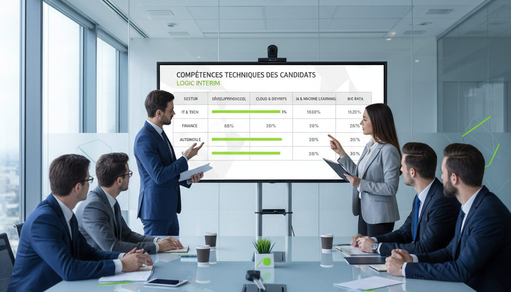Tableau comparatif des compétences techniques des candidats roumains en entreprise.