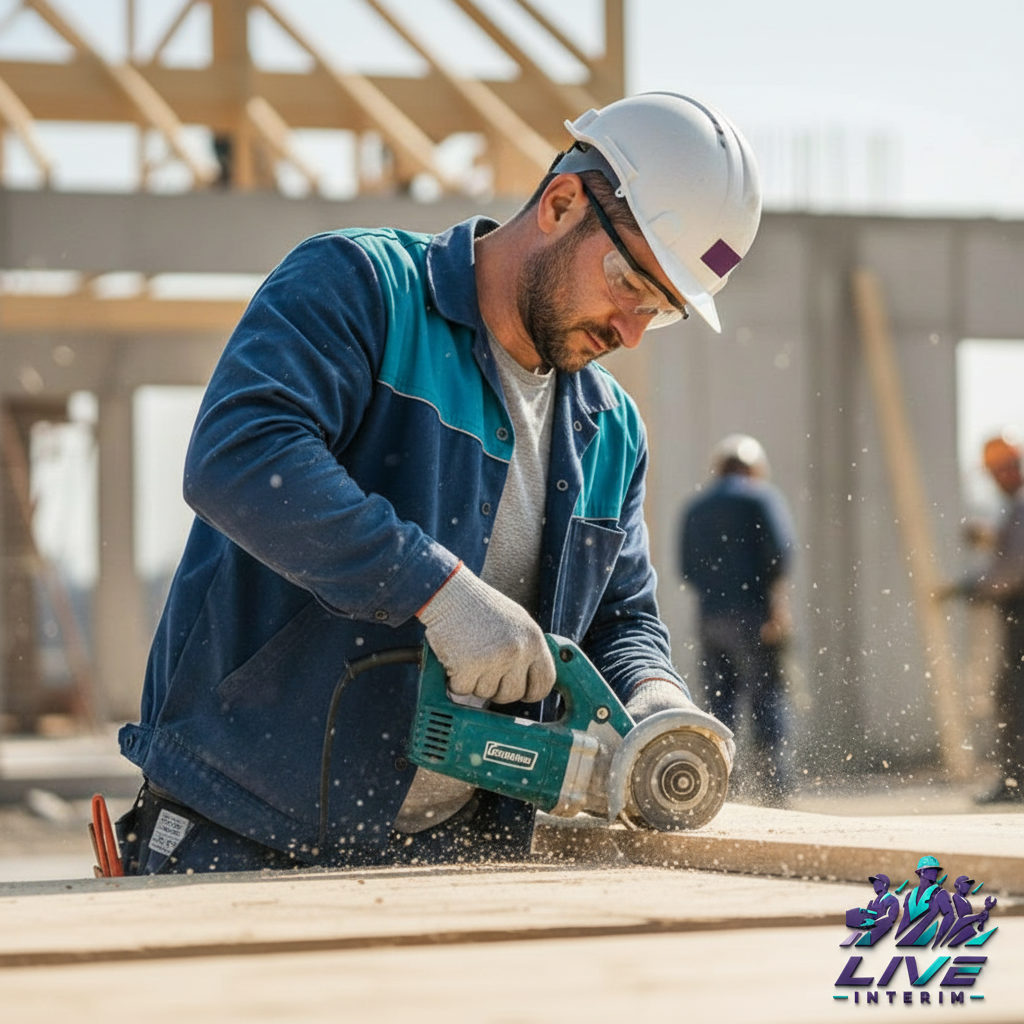 Un ouvrier qualifié travaillant sur un chantier.