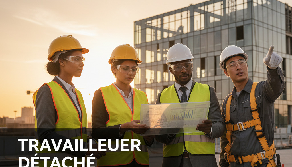travailleur détaché définition avantages - Travailleurs divers sur un chantier moderne, illustrant les avantages du détachement.