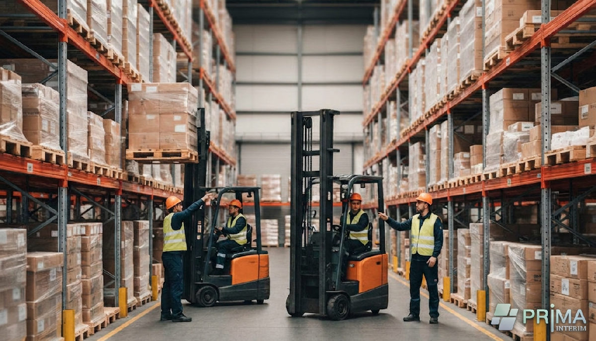 Entrepôt dynamique : caristes roumains organisant les stocks pour l'efficacité.