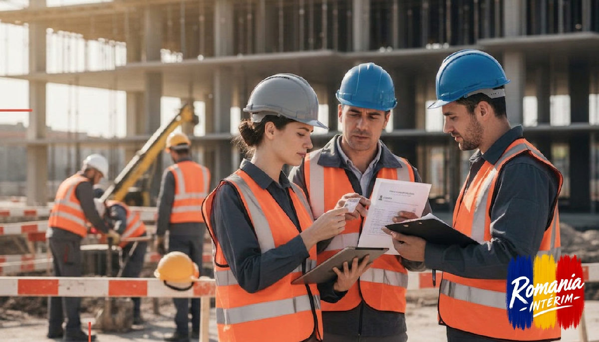 Inspecteur vérifiant la conformité sur un chantier de construction.