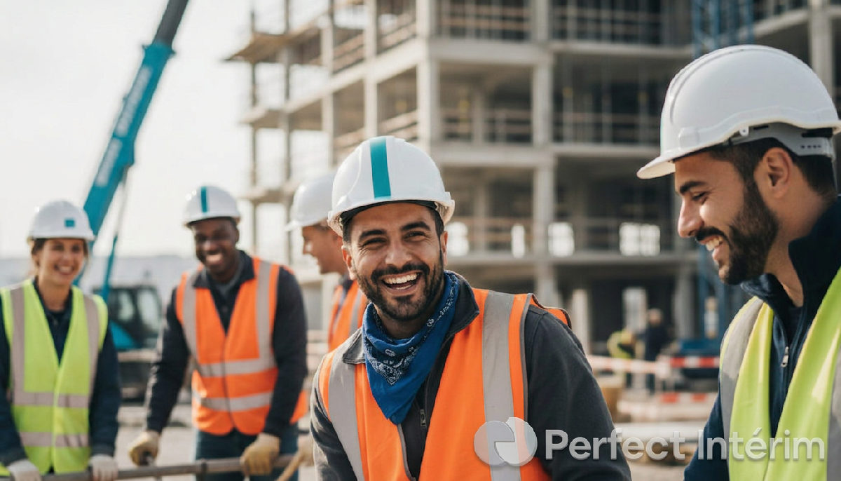 détachement roumain - Équipe mixte sur un chantier français, travailleurs roumains et autres.