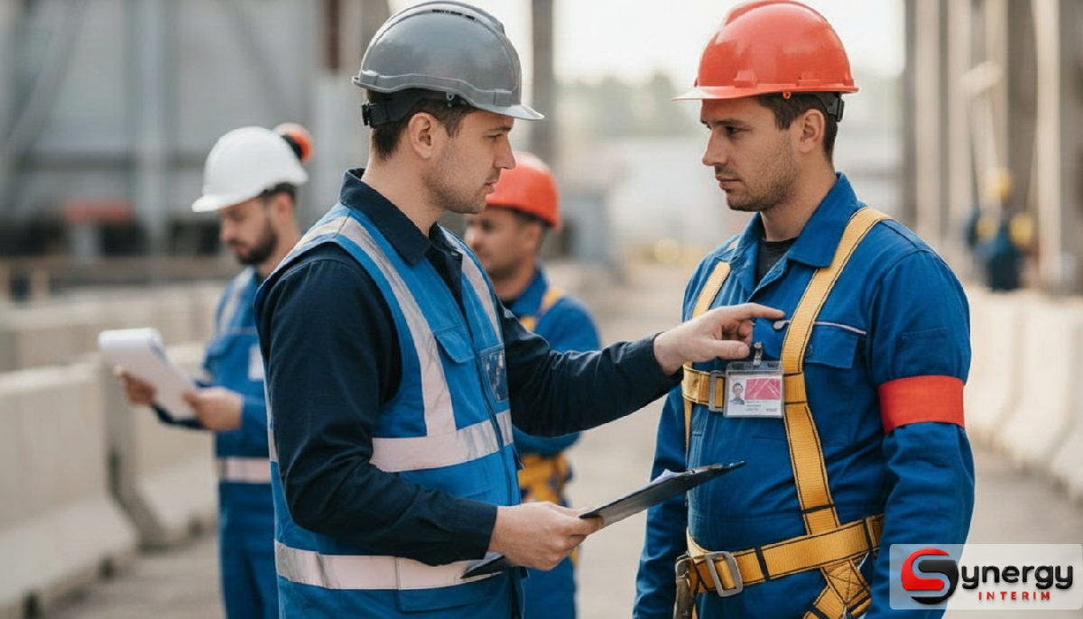 Travailleur détaché roumain : obligations pratiques pour PME 2 Inspecteur du travail vérifiant les documents sur un site industriel.