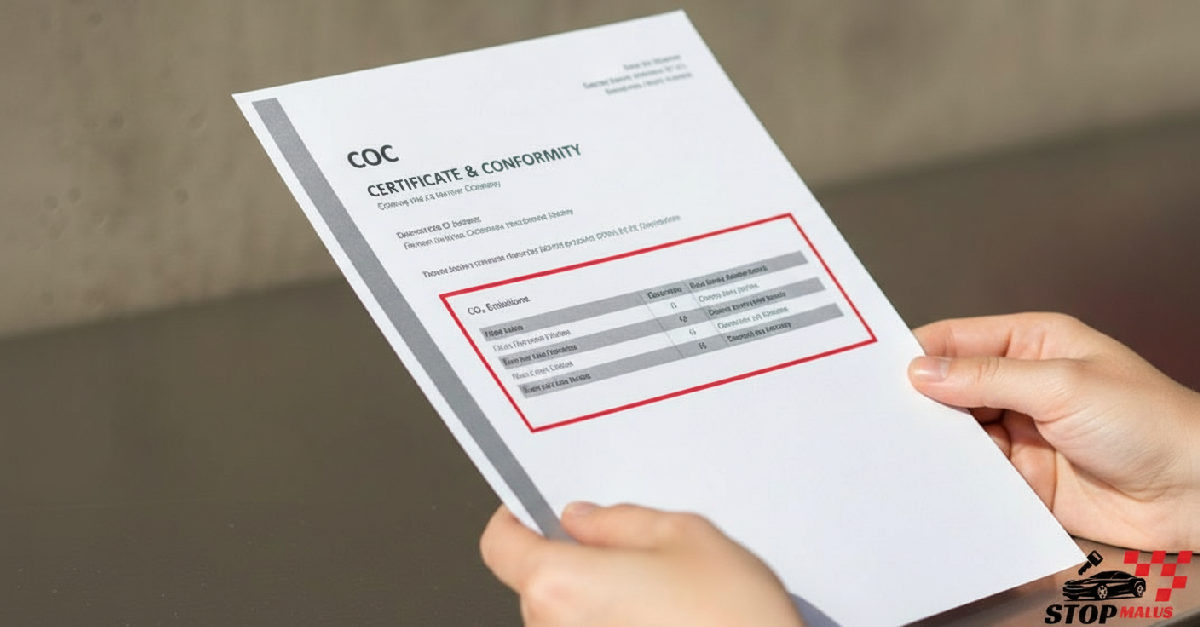 Certificat de conformité européen (COC) et ses émissions de CO2.