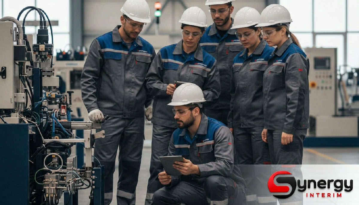 Synergy Intérim : Recrutement Franco-Roumain 1 Équipe mixte franco-roumaine en synergie sur site industriel avec EPI Synergy Interim.
