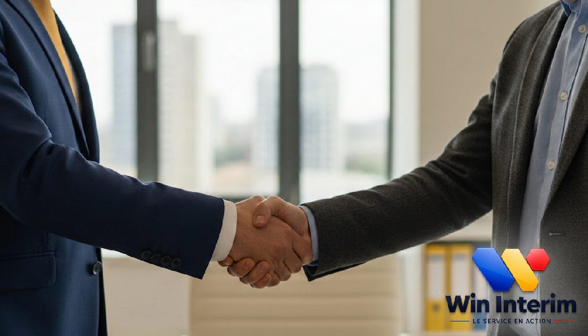 Poignée de main : succès d'un partenariat international recruteur-ingénieur.