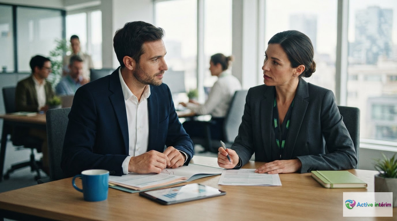 Un professionnel discutant avec un inspecteur concernant la conformité du détachement.