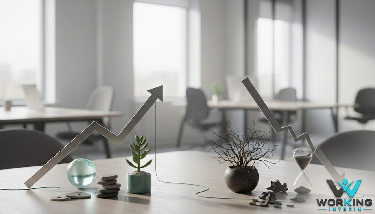 Tableau de retour sur investissement du recrutement international en milieu de bureau.