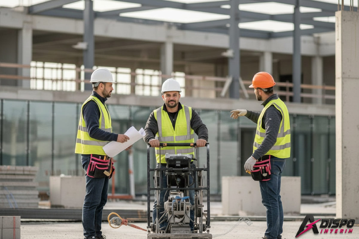Ouvriers roumains qualifiés sur un chantier de construction en France.