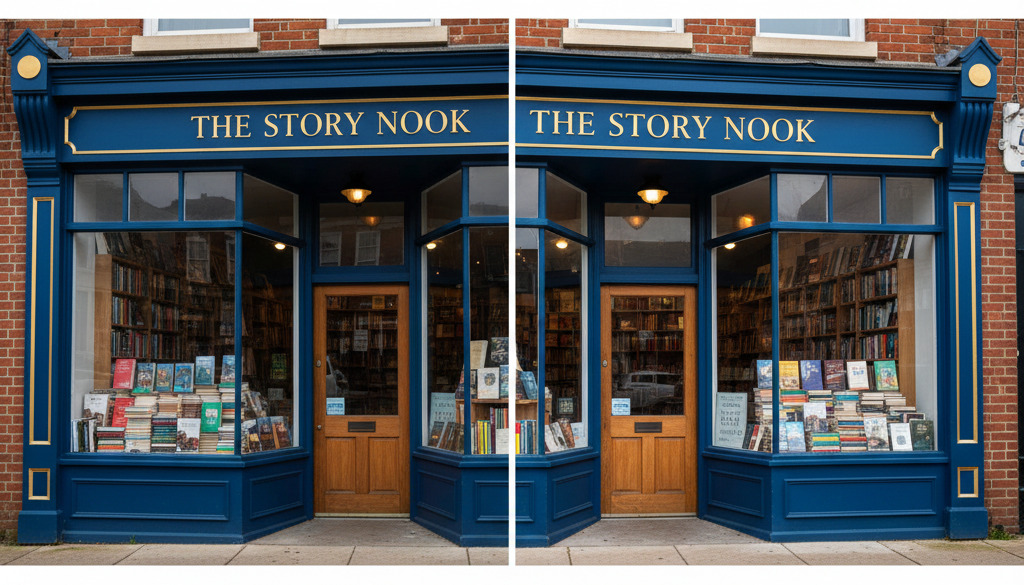 AI enhanced storefront photo with improved lighting and color.